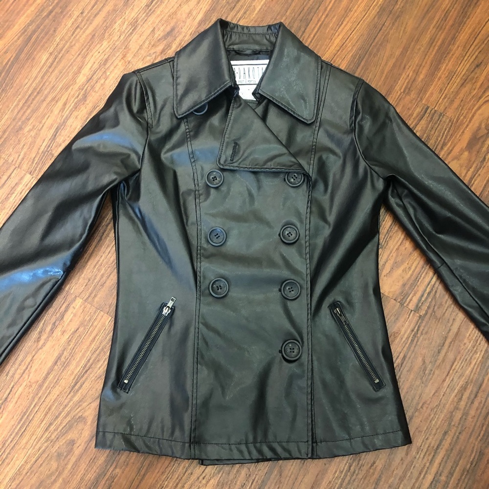 Preowned Faux Leather Coat